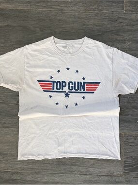 Logo Short Sleeve Tee - White with Navy & Red Graphic